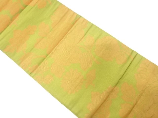 JAPANESE KIMONO / ANTIQUE FUKURO OBI / SILK / WOVEN PEONY